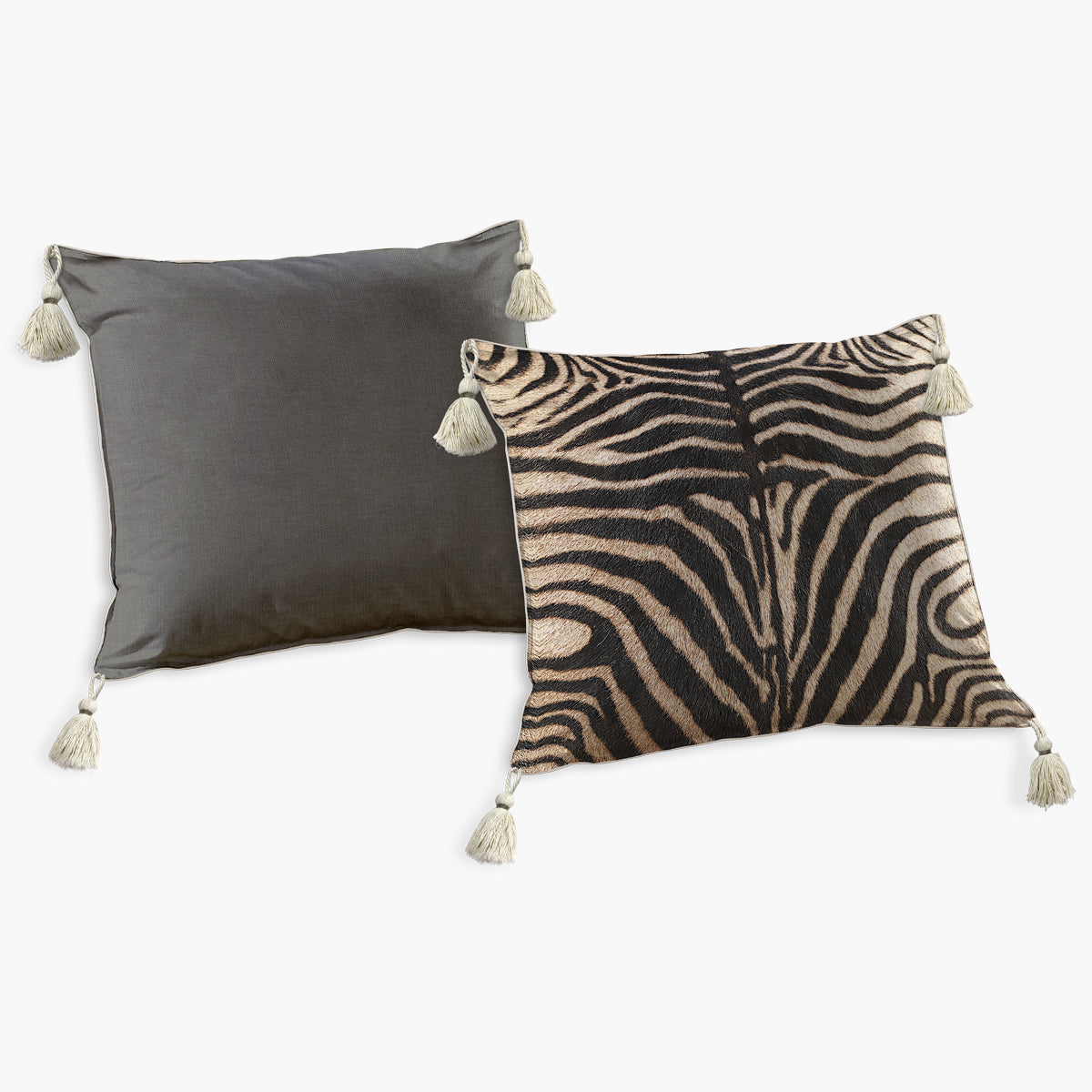 2 Capas de Almofadas Quadradas Pele de Zebra