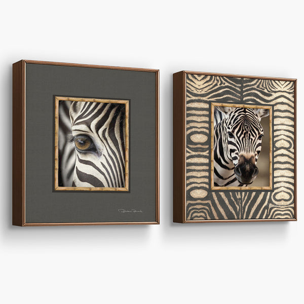 2 Quadros Decoraticos Pele de Zebra