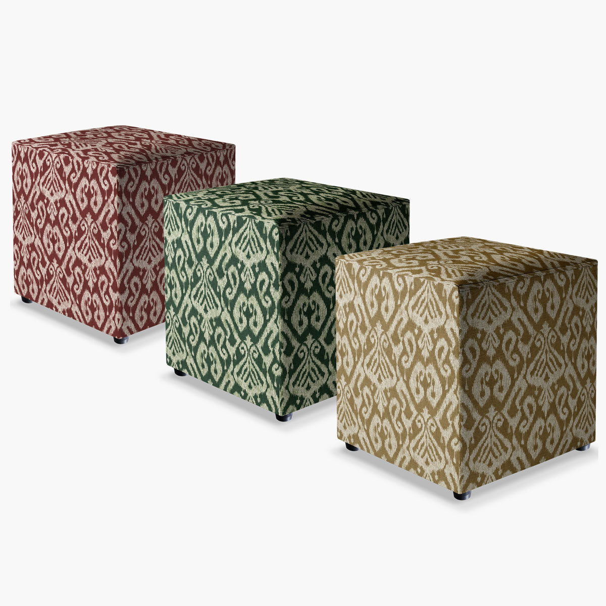 Puff Quadrado Ikat Kantha
