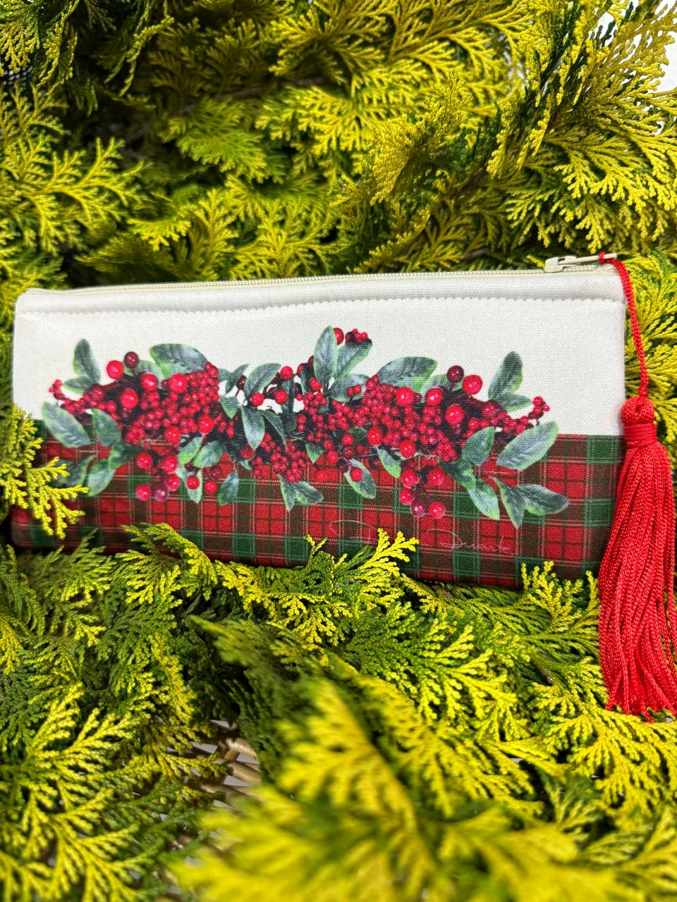 Porta-óculos Natal Guirlanda e Cereja