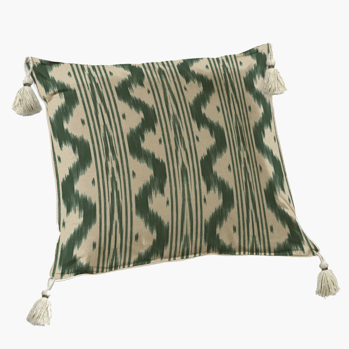 Capas de Almofadas Quadradas Ikat Khiva Bordô Com Pingentes