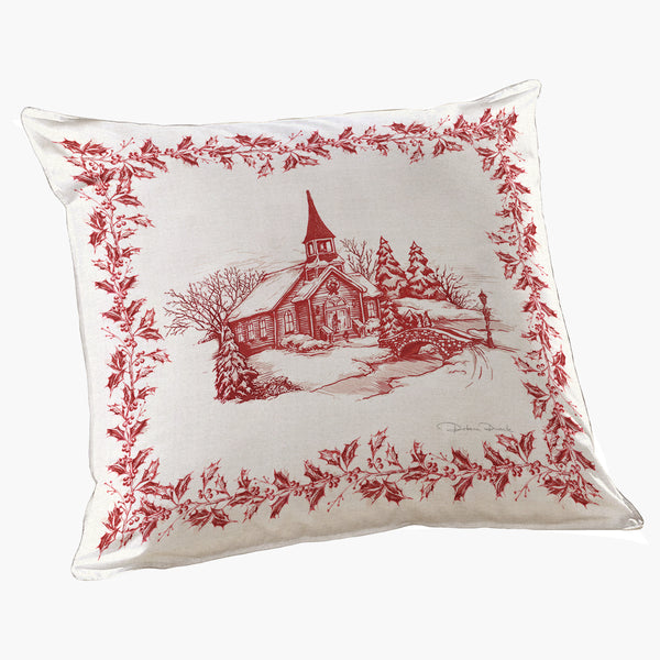 Capa de Almofada Quadrada Cenas de Natal Vermelho