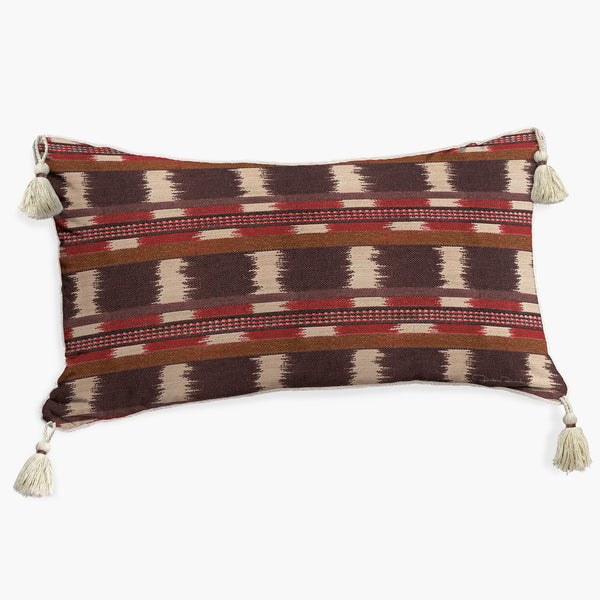Capa de Almofada Baguete Ikat Jasper Com Pingentes