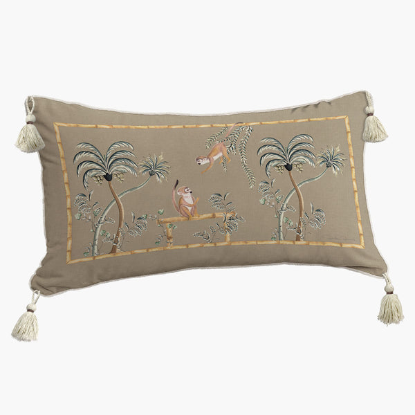 Capa de Almofada Baguete Com Pingentes Monkey