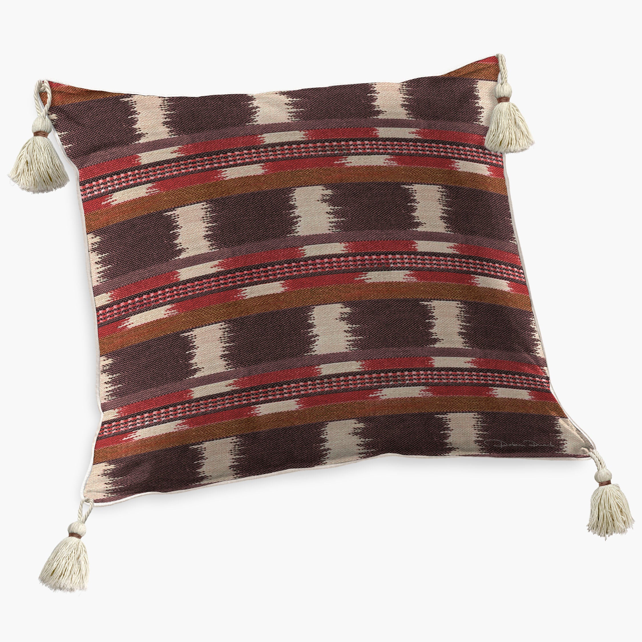 Capas de Almofada Quadrada Ikat Jasper Com Pingentes