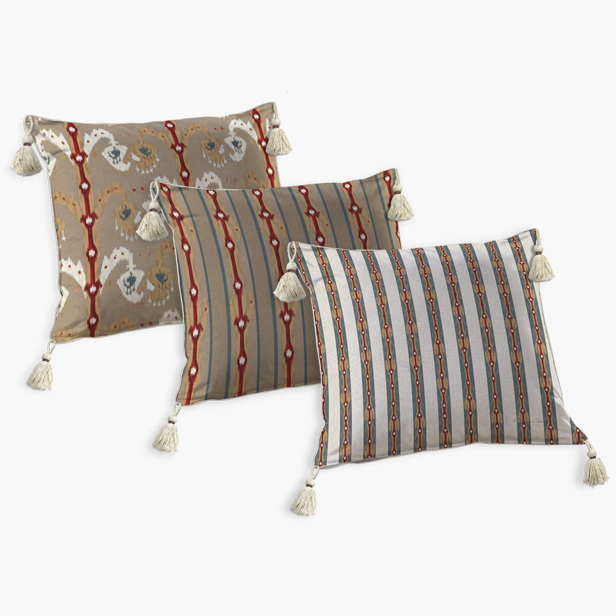 Kit 3 Capas de Almofadas Quadradas Ikat Solari