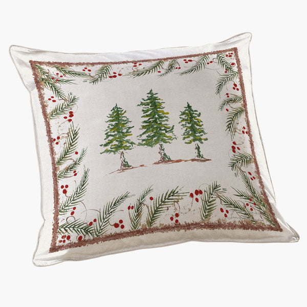 Capa de Almofada Quadrada Natal Árvore Vintage