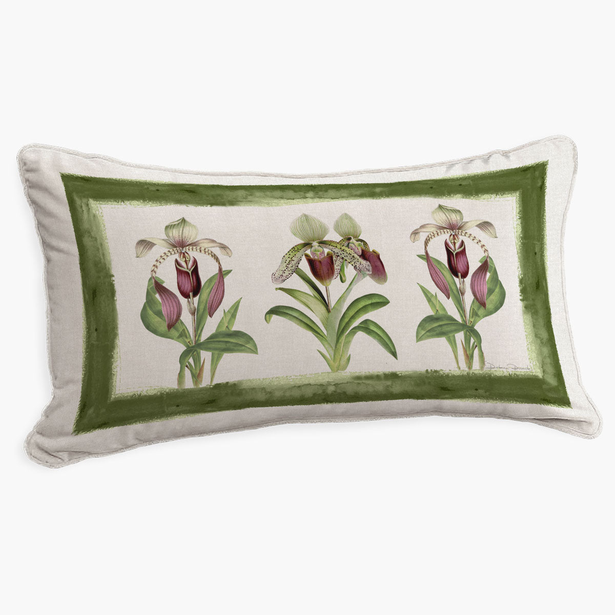Capa de Almofada Baguete Orquídea Bordô