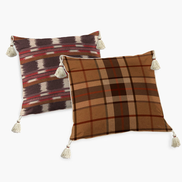 Capas de Almofada Quadrada Ikat Jasper Com Pingentes