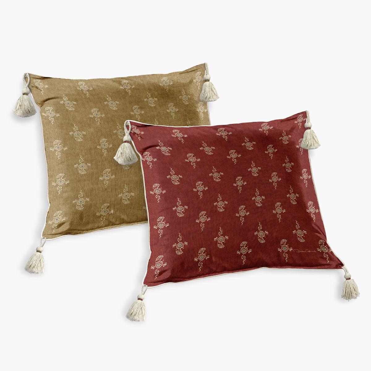 KIT 2 Capas de Almofadas Quadrada Ikat Odish Com Pingente
