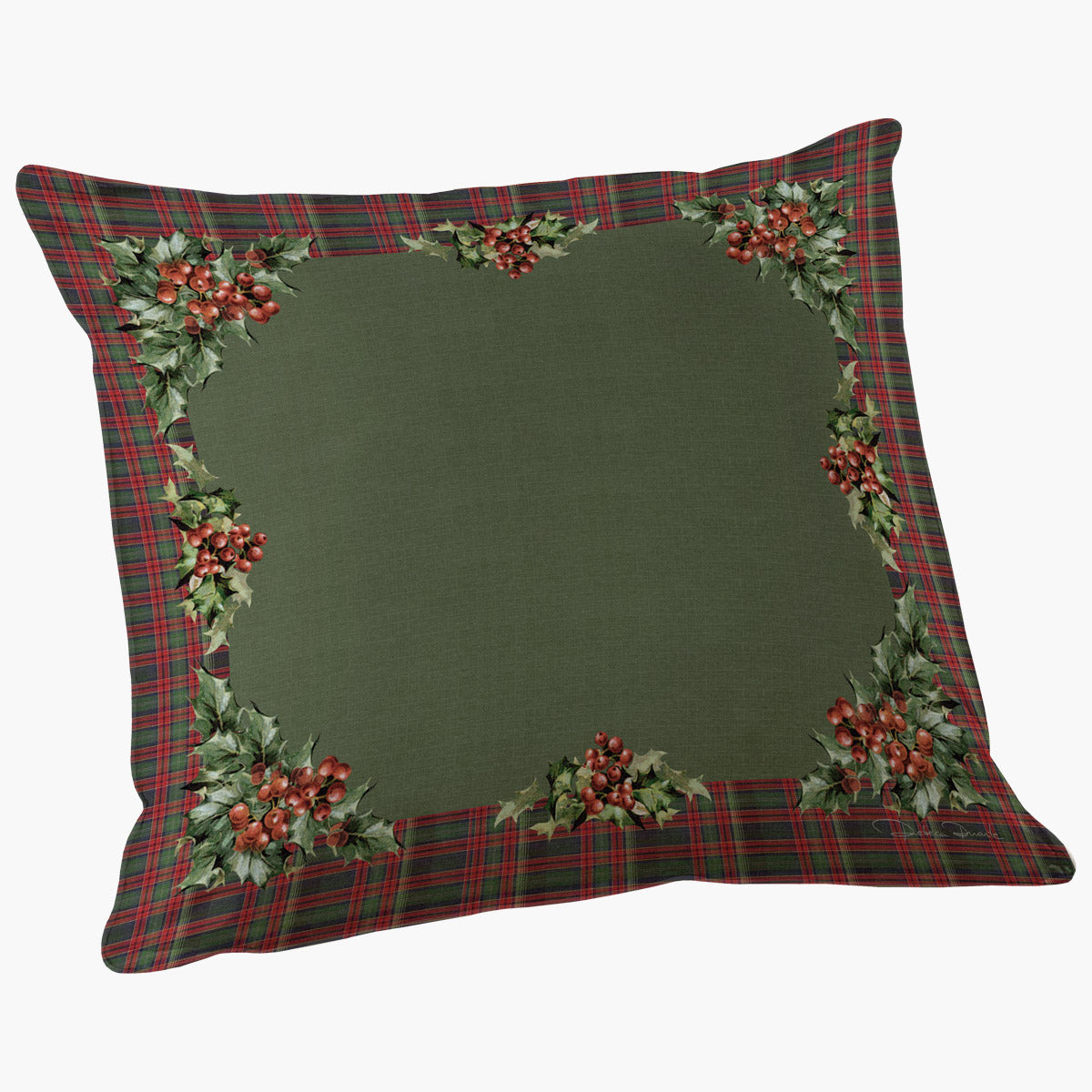 Capa de Almofada Quadrada Natal Azevinha
