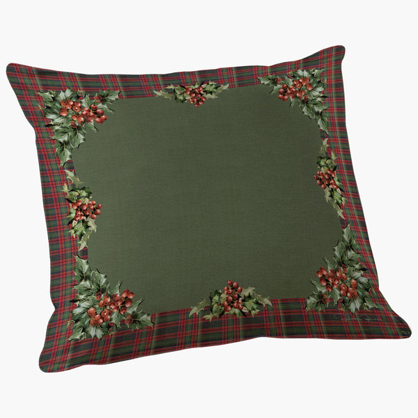 Capa de Almofada Quadrada Natal Azevinha