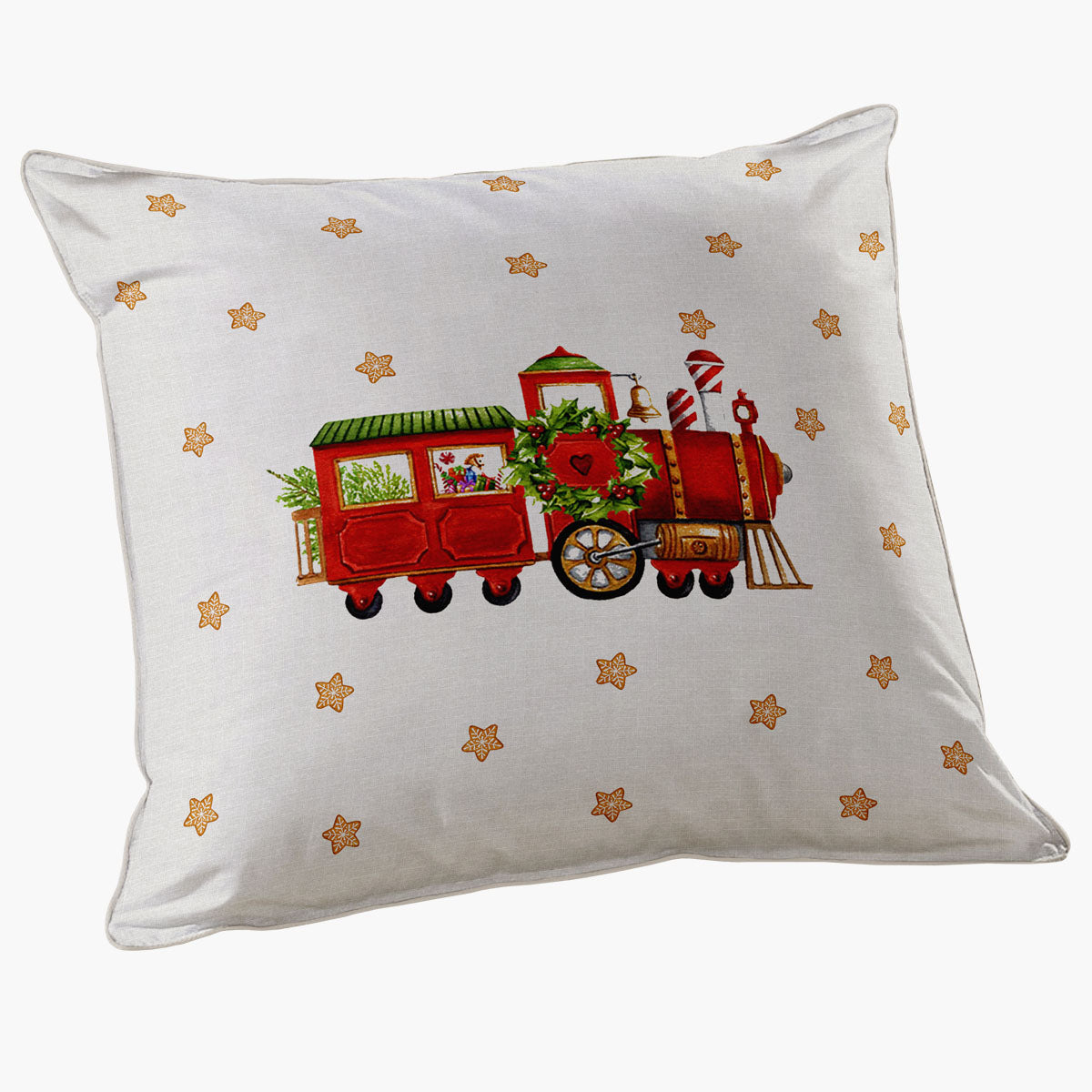 Capa de Almofada Quadrada Trenzinho Natal Encantado