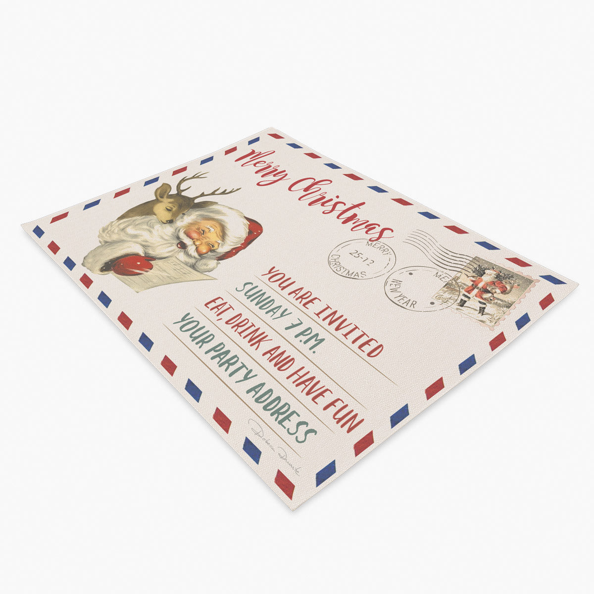 Jogo Americano Natal Postal Santa Claus