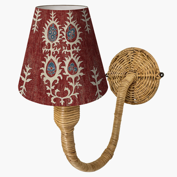 Arandela em Junco Natural U - R$ 380,00 - Mini Cúpula Ikat Marrocos - R$ 260,00