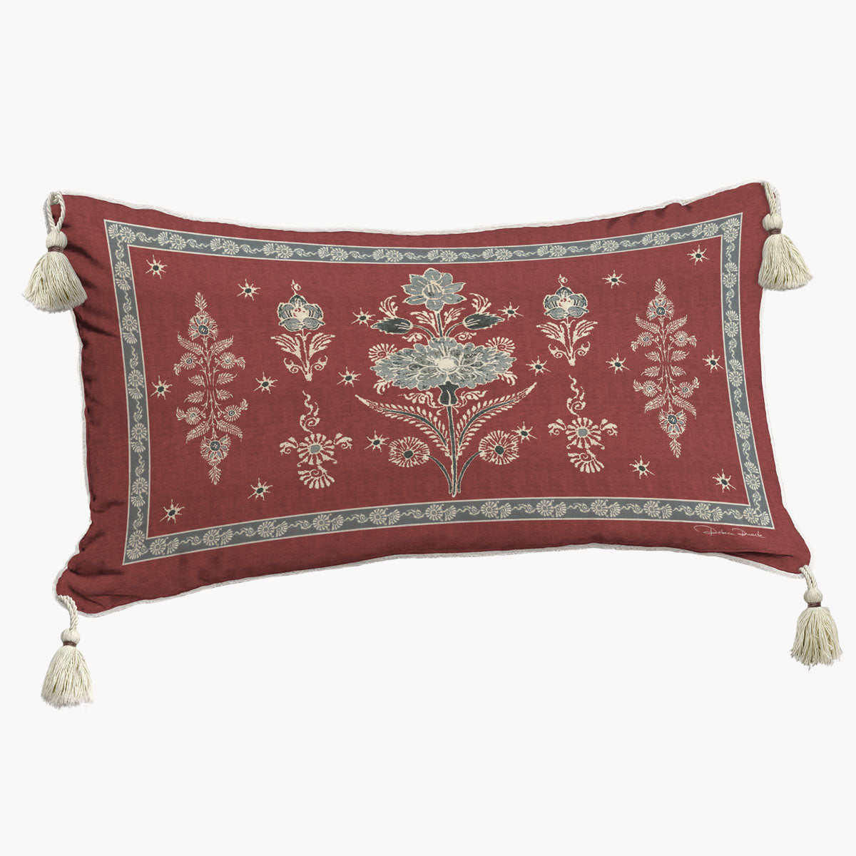 Capa de Almofada Baguete Ikat Odish Com Pingentes