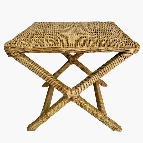 Banqueta em Junco Natural Pé em X