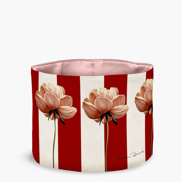Cachepot Listras Com Papoulas Vermelho