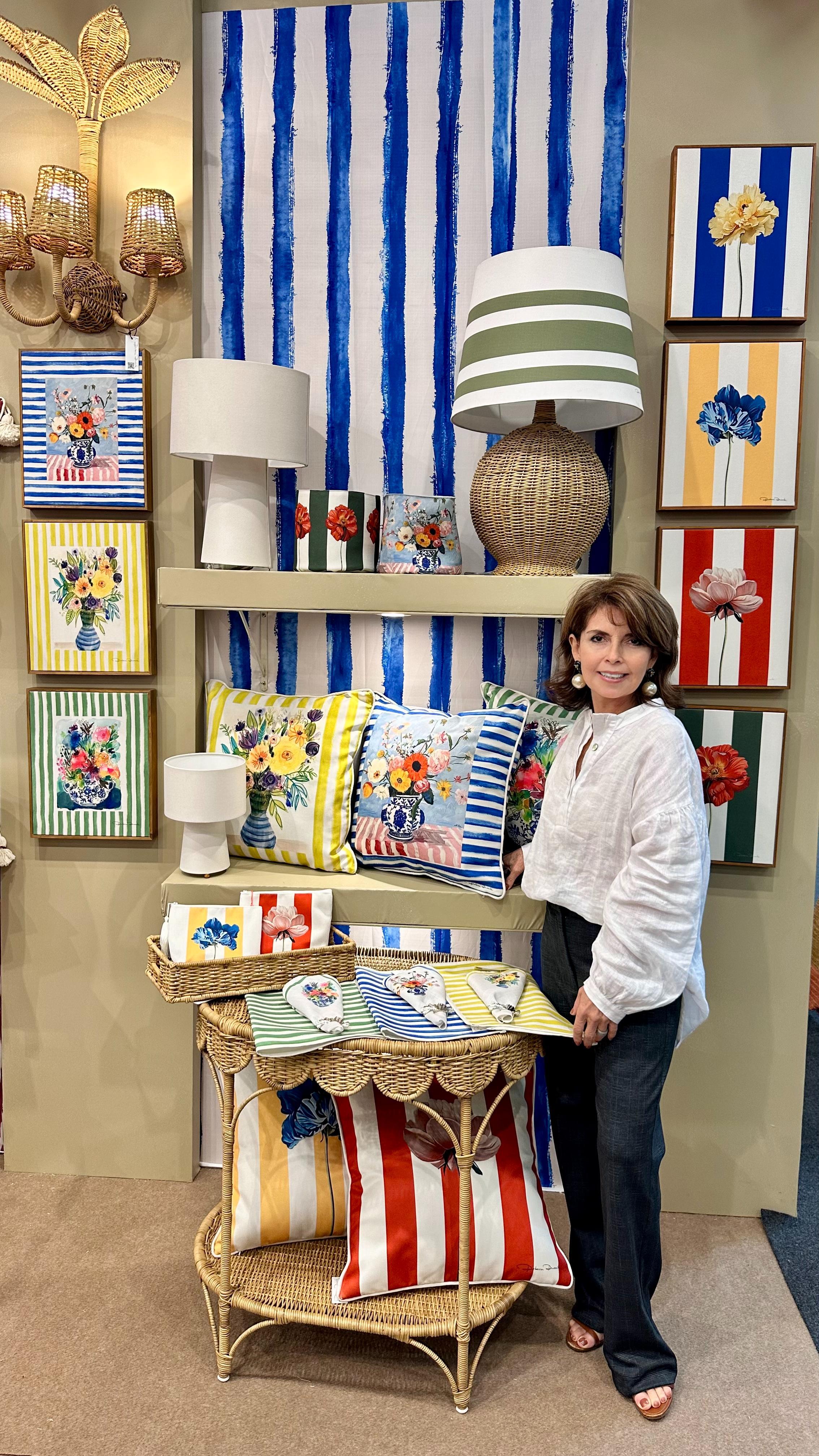 Quadros Decorativos Listras com Papoulas