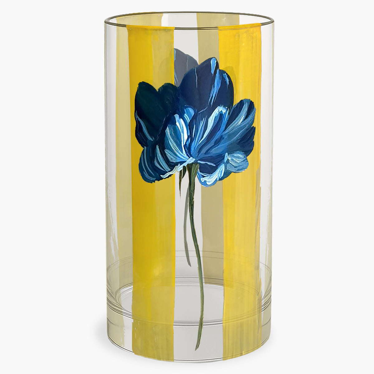 Copo Cristal Long Drink Listras e Papoulas