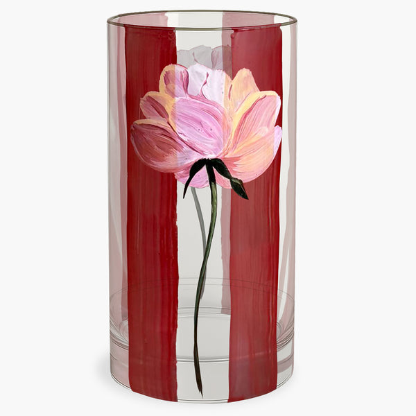 Copo Cristal Long Drink Listras e Papoulas