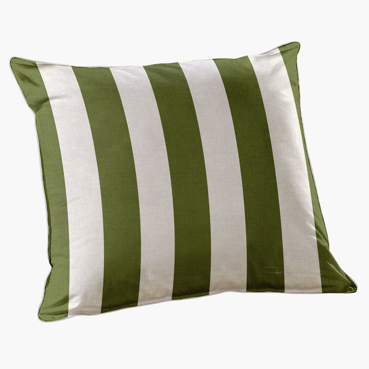 Capa de Almofada Quadrada Listrada Verde - Listras Largas