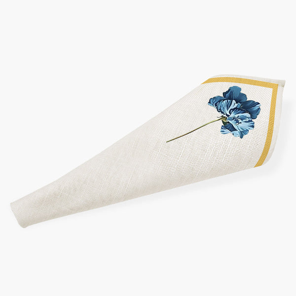 Guardanapo Amarelo Listras com Papoulas