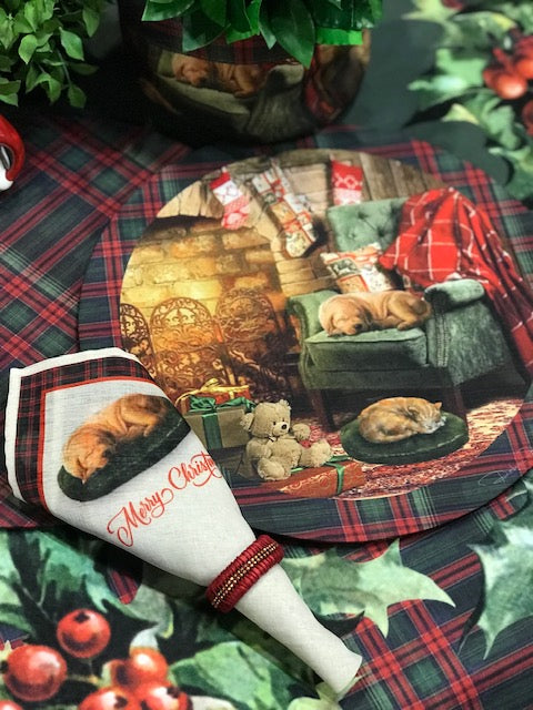 Toalha de Lavabo Noel e Crianças Village