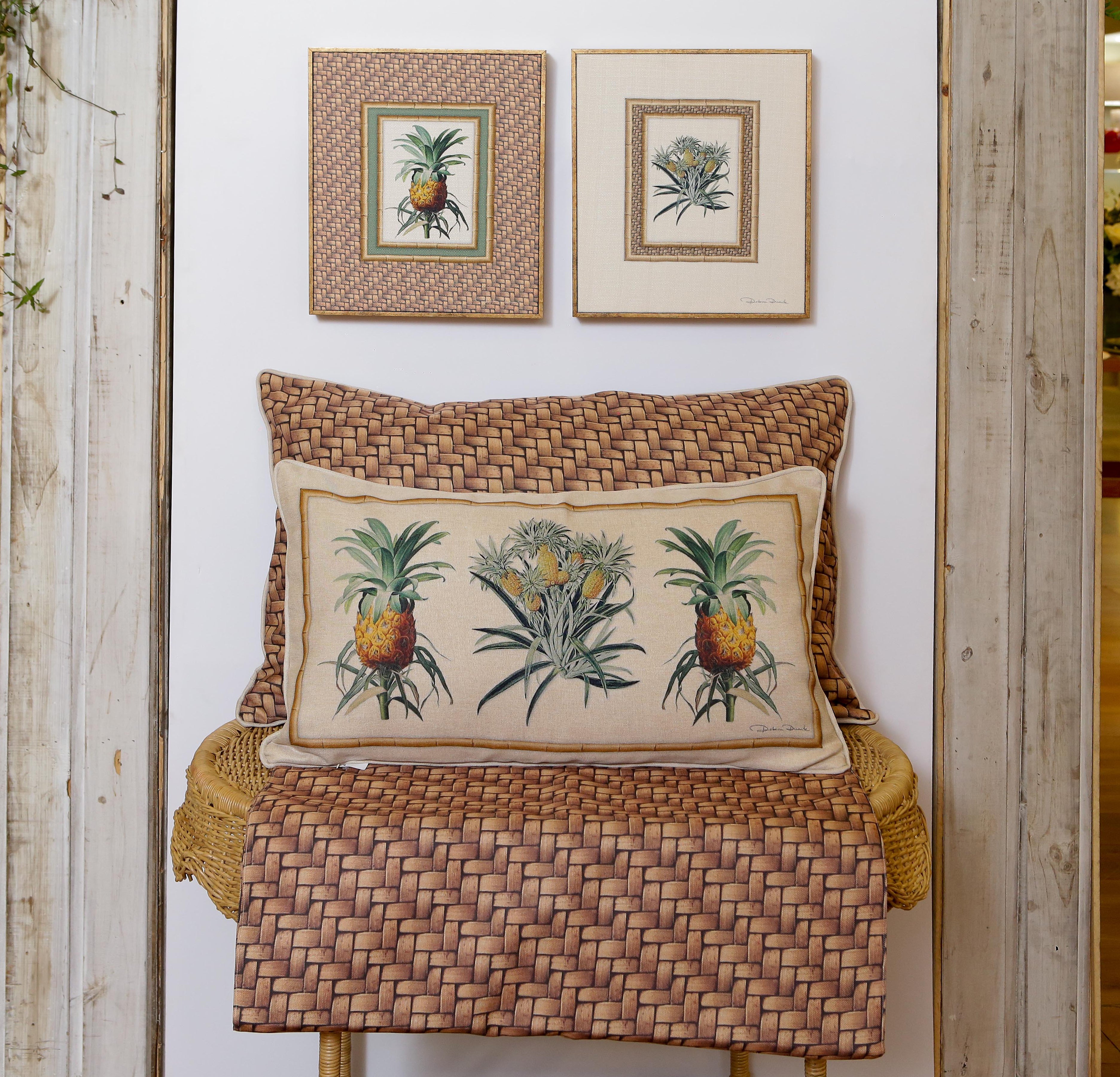 Quadro Decorativo Abacaxi 2 - Moldura de Madeira