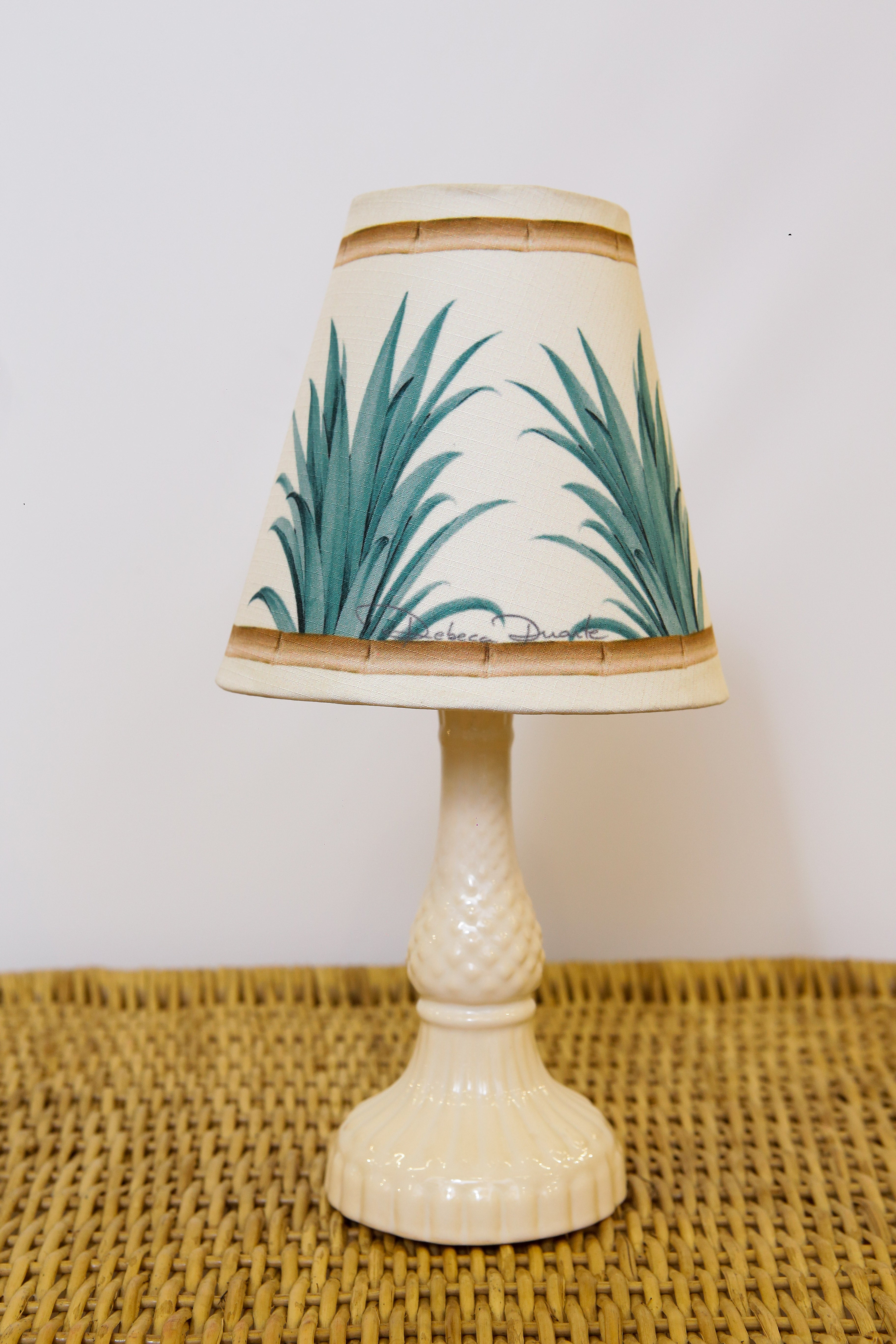 Mini Cúpula de Abajur Abacaxi Bambu
