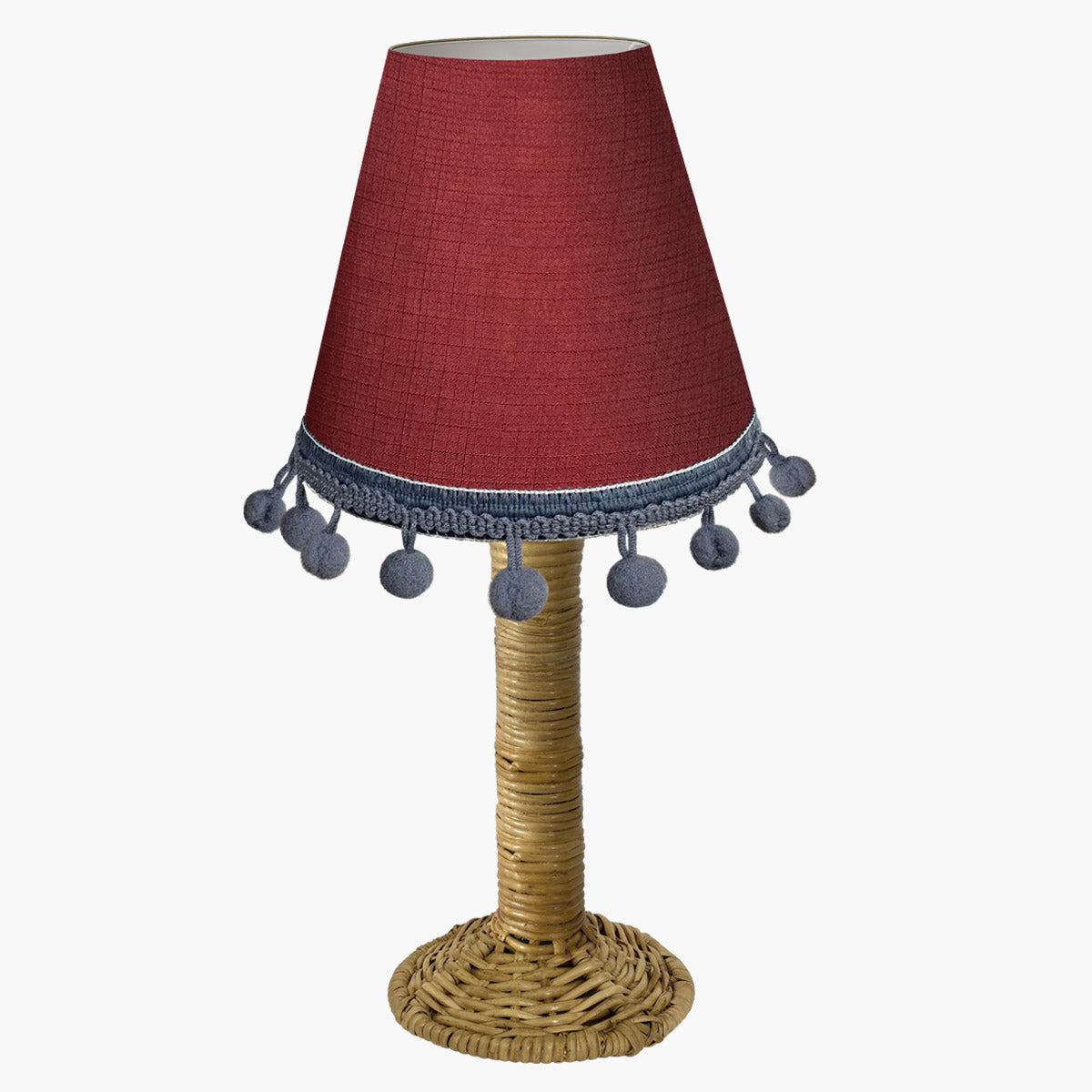 Mini Cúpula de Abajur Bordô Pompom
