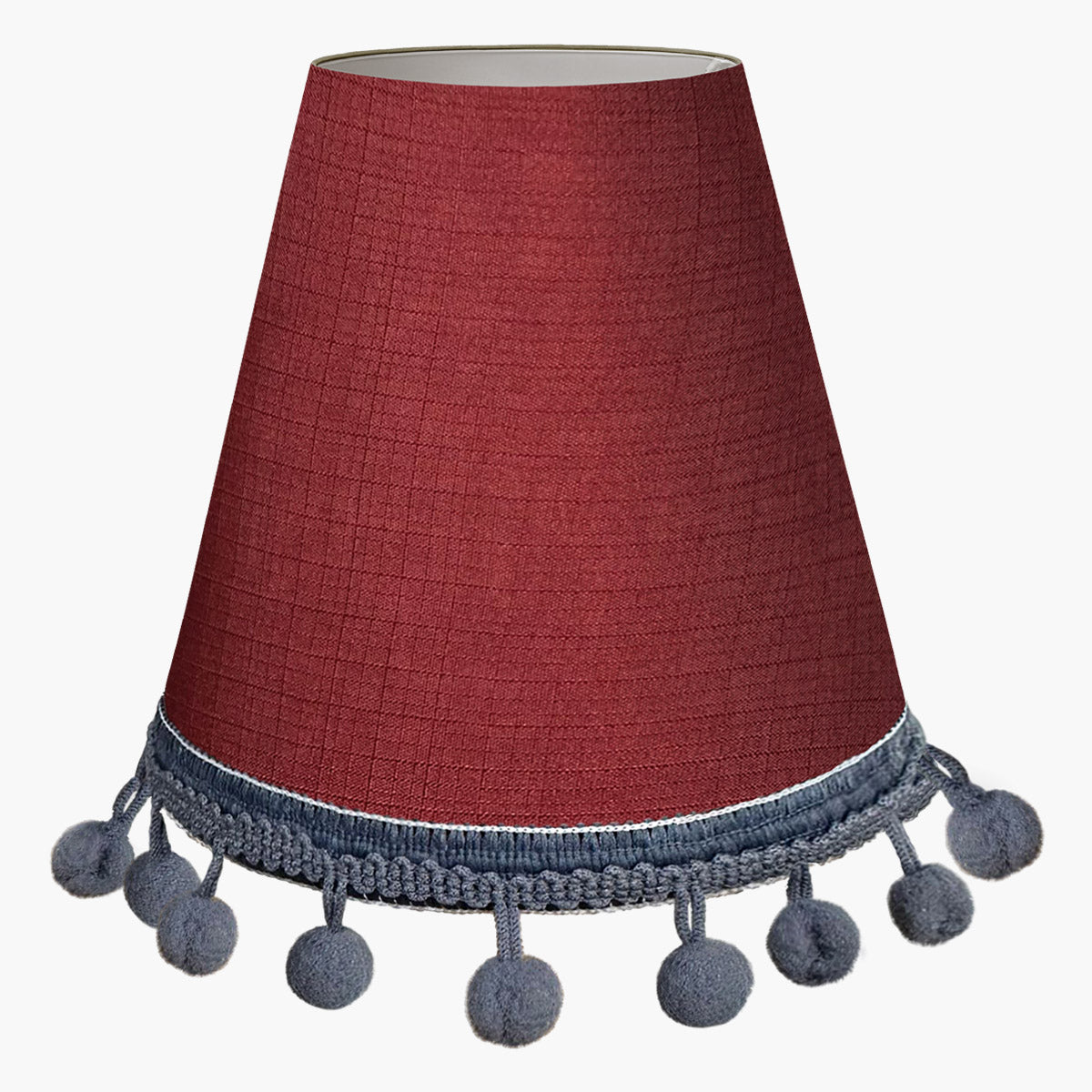 Mini Cúpula de Abajur Bordô Pompom