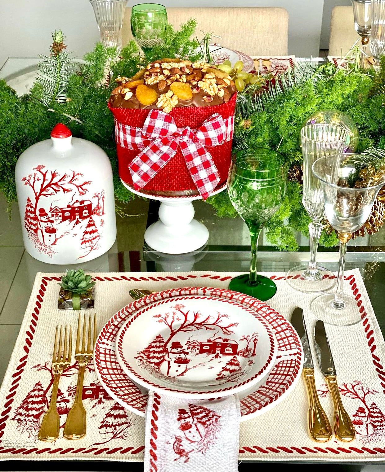 Guardanapo Cenas de Natal Vermelho