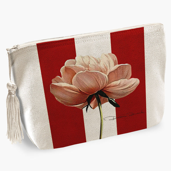 Necessaire Vermelha Listras com Papoulas