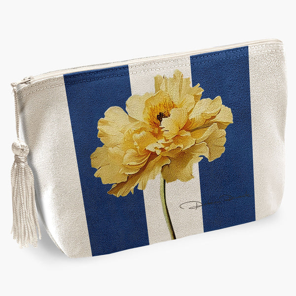 Necessaire Azul Listras com Papoulas