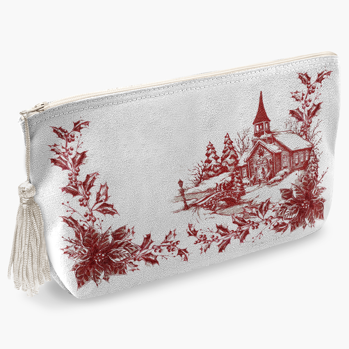 Necessaire Cenas de Natal Vermelho
