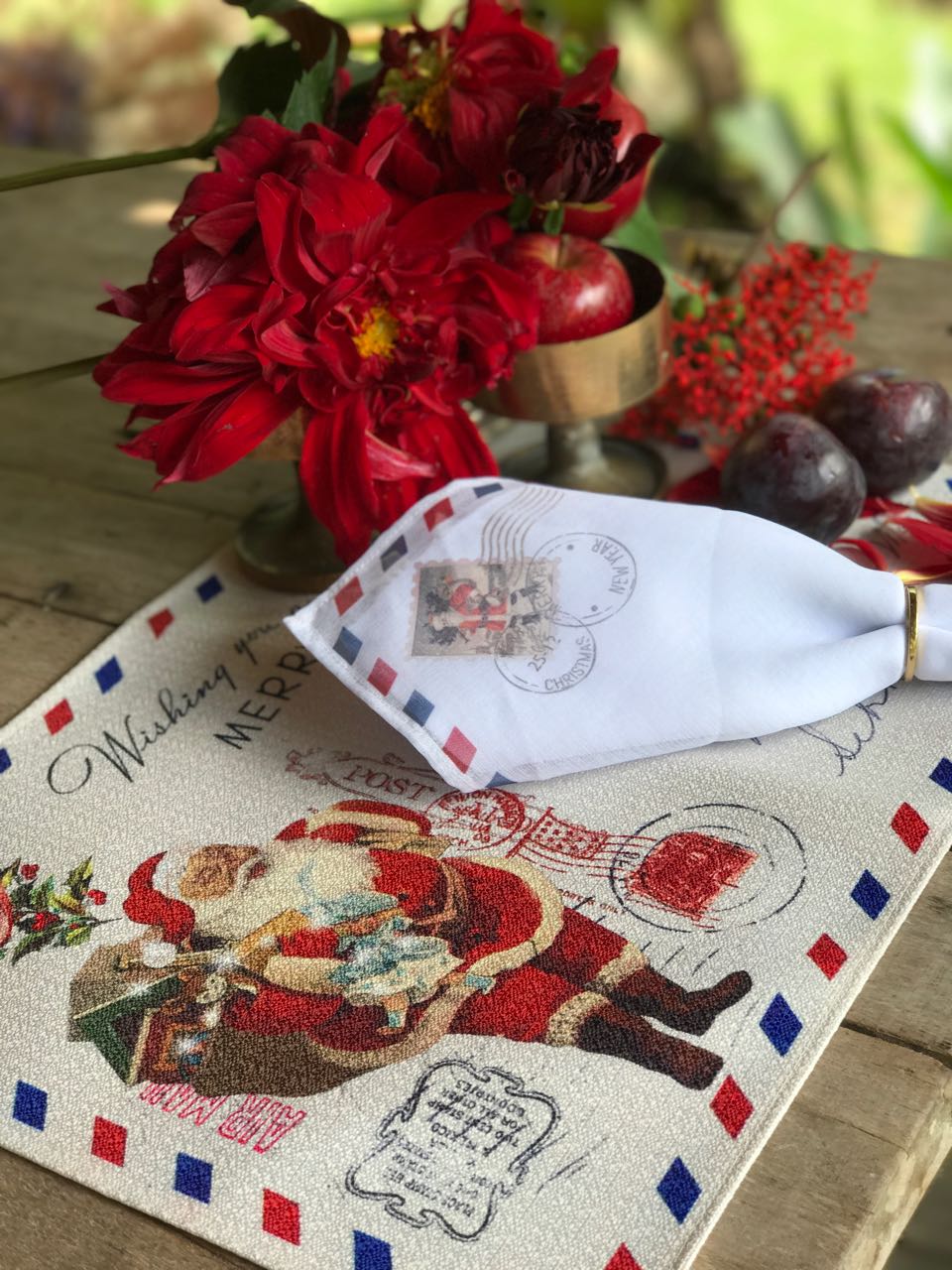 Guardanapo Natal Postal Santa Claus