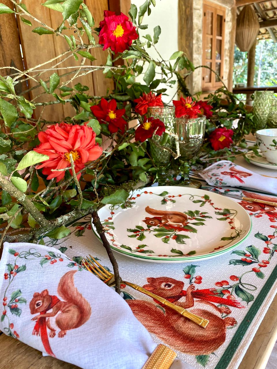 Avental de cozinha Natal Esquilo