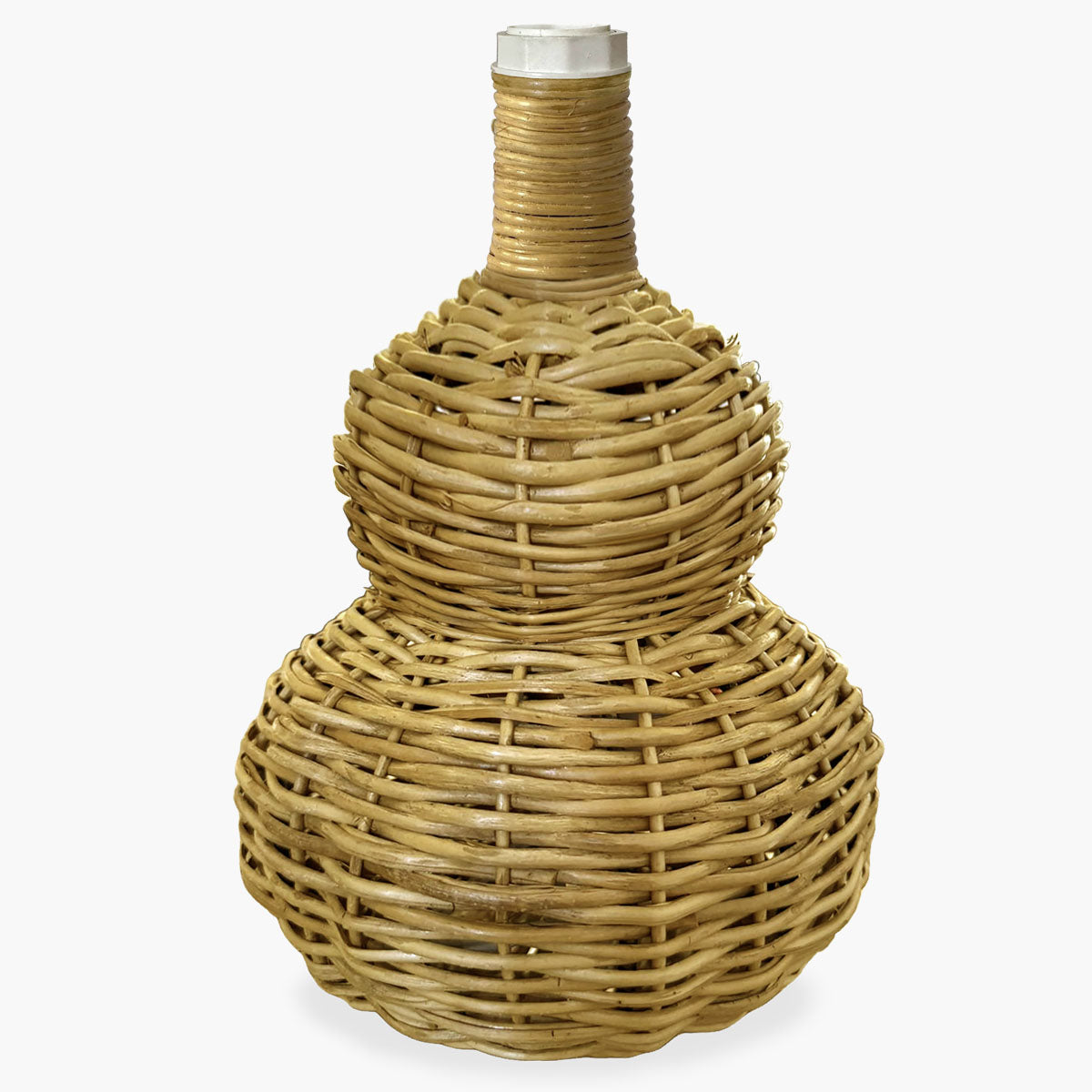 Pedestal de Abajur em Junco Natural Duas Bolas