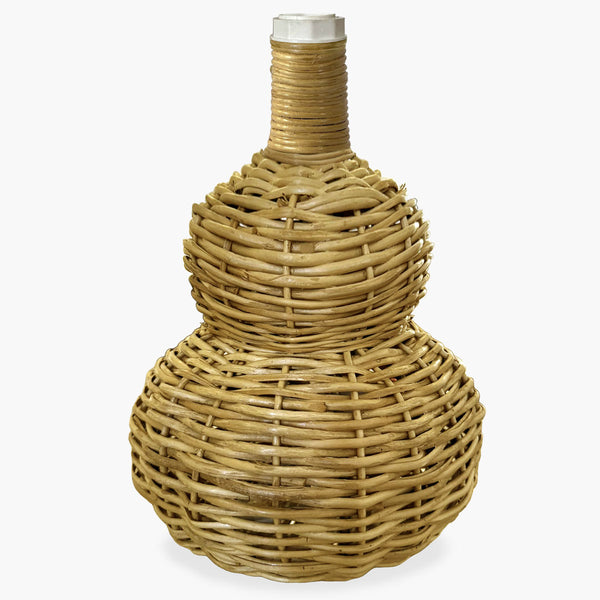 Pedestal de Abajur em Junco Natural Duas Bolas