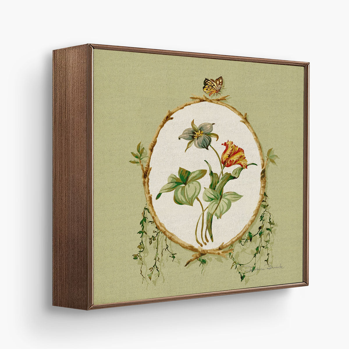 kit 4 Quadros Decorativos Floral Heras (20x20)