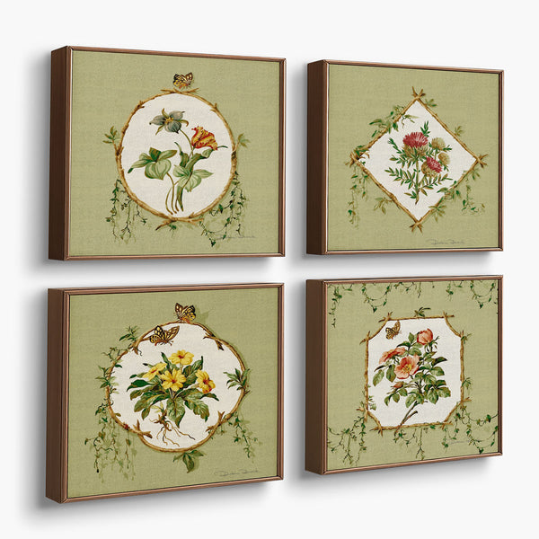 kit 4 Quadros Decorativos Floral Heras (20x20)