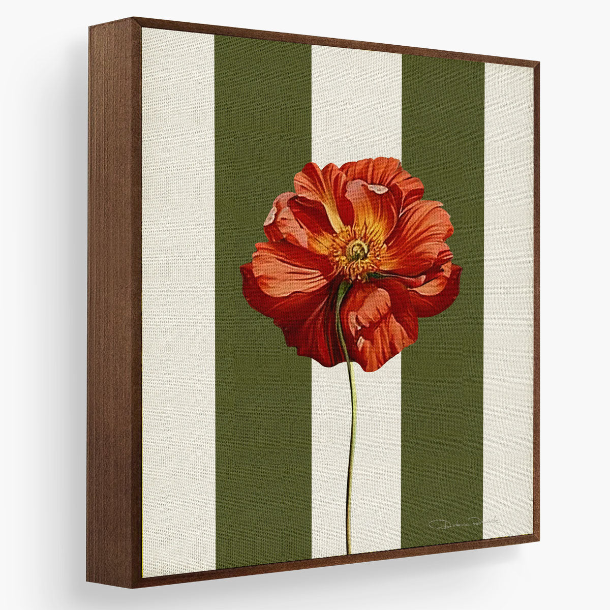 Quadros Decorativos Listras com Papoulas