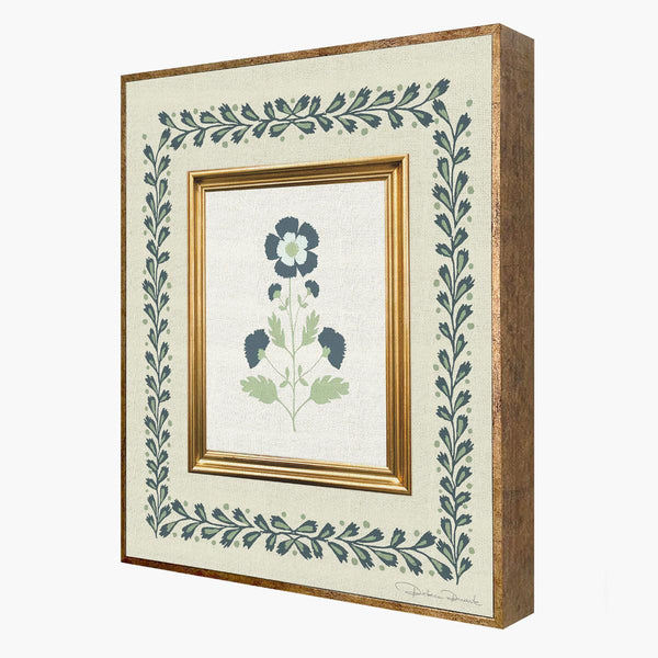 Quadro Decorativo Floral Verde - Moldura de Madeira