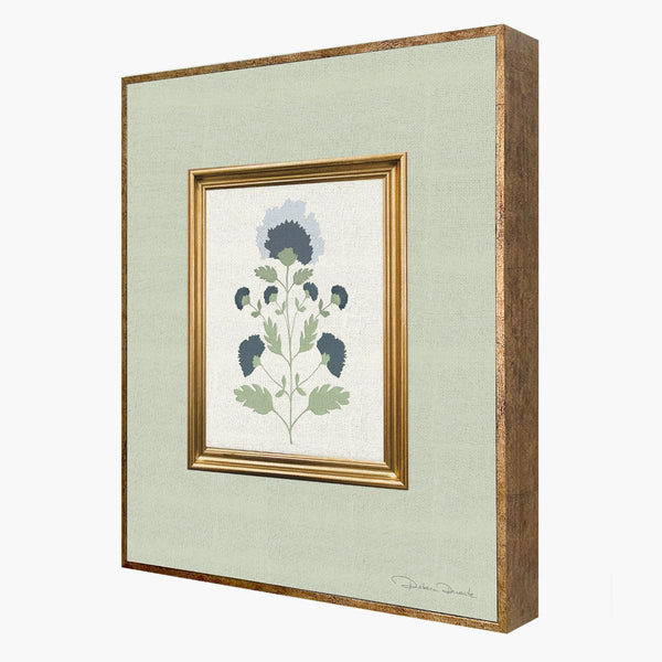 Quadro Decorativo Floral Verde - Moldura de Madeira