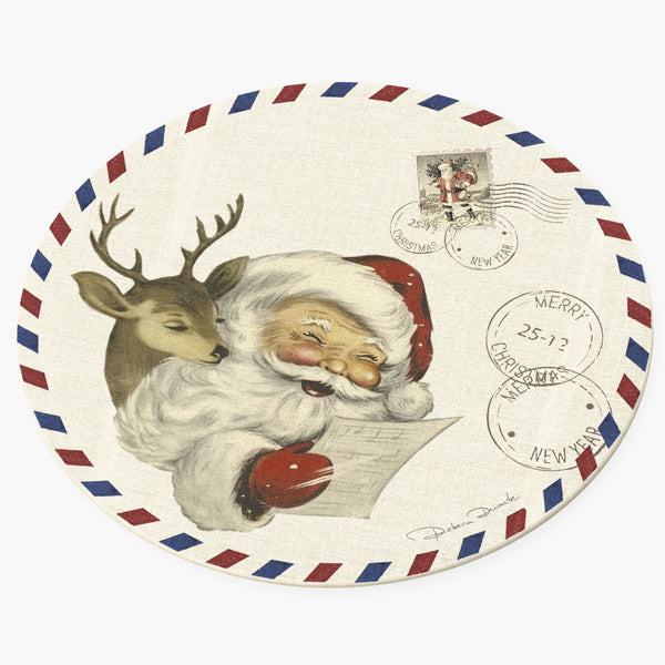 Sousplat Natal Postal Santa Claus