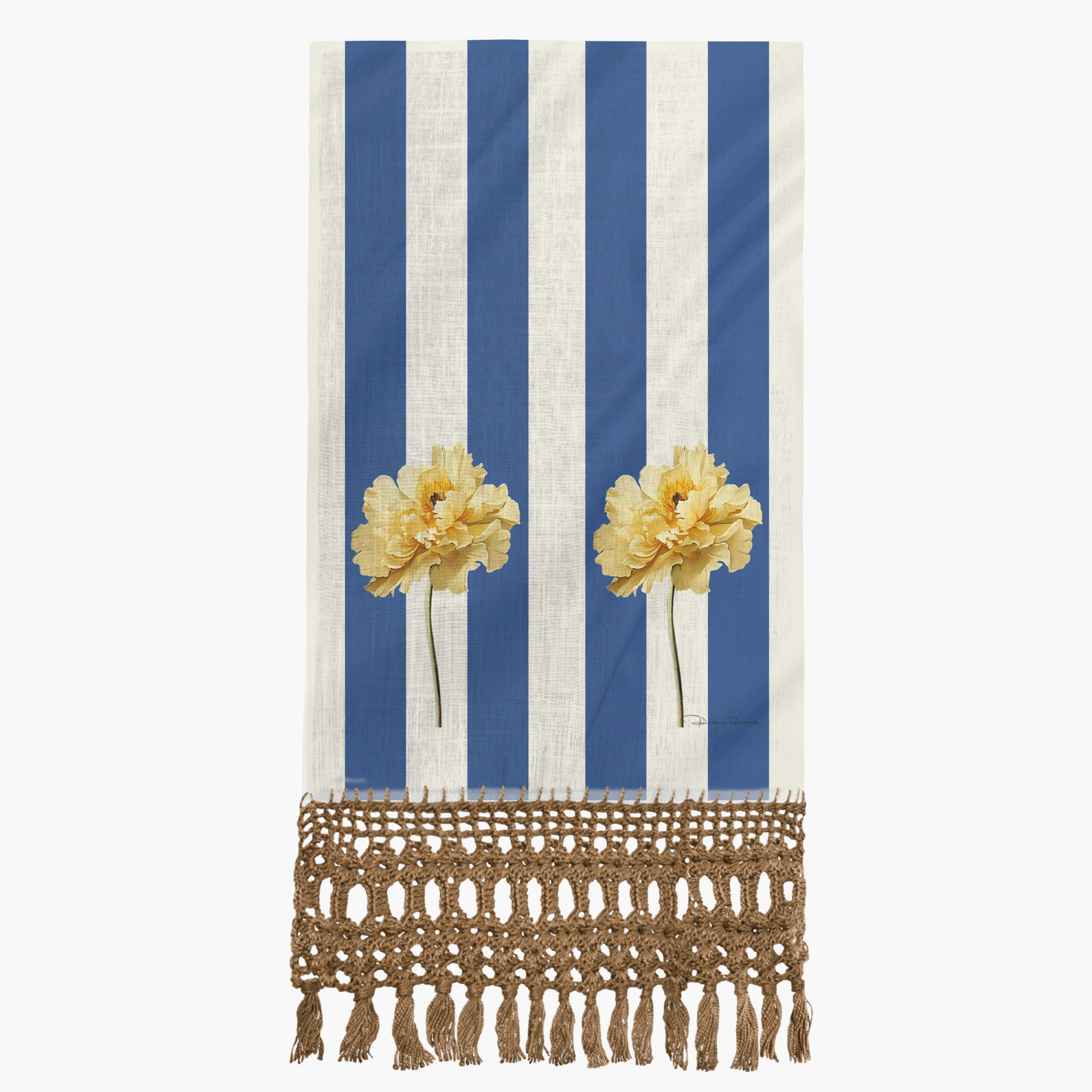 Toalha Lavabo Listras e Papoulas