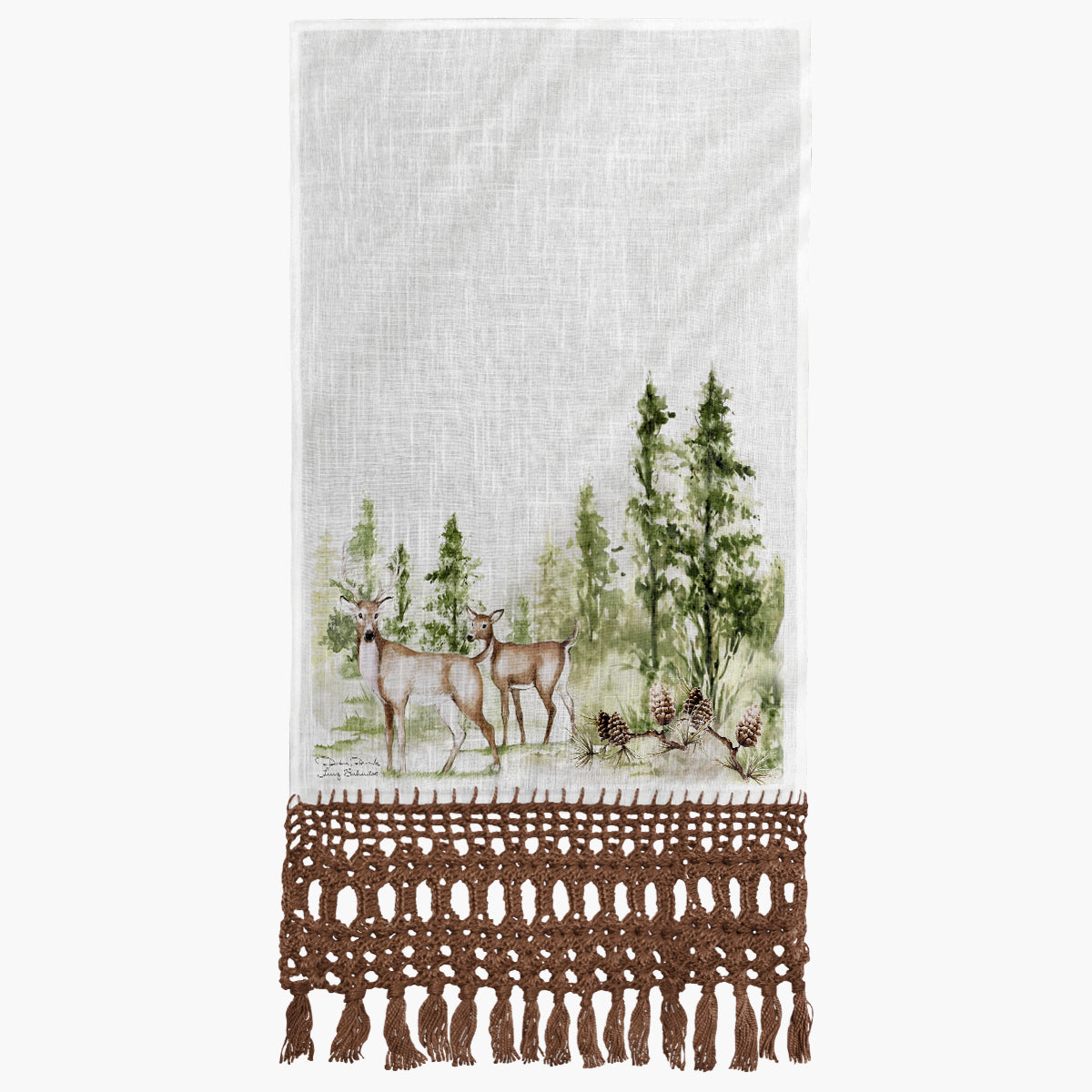 Toalha Lavabo Natal Rena com Pinheiros