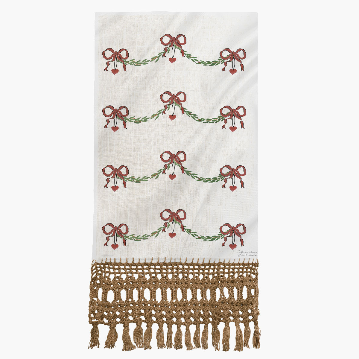 Toalha para Lavabo Natal Guirlanda com Laços