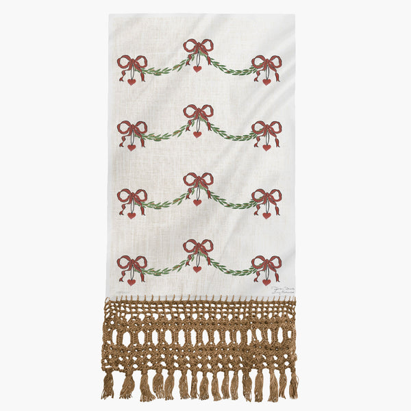 Toalha para Lavabo Natal Guirlanda com Laços